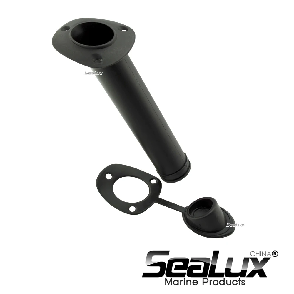 Sealux 1 piece per set Black Nylon flush mount rod holder with cap/u.v stabilized material for Marine Boat Yacht