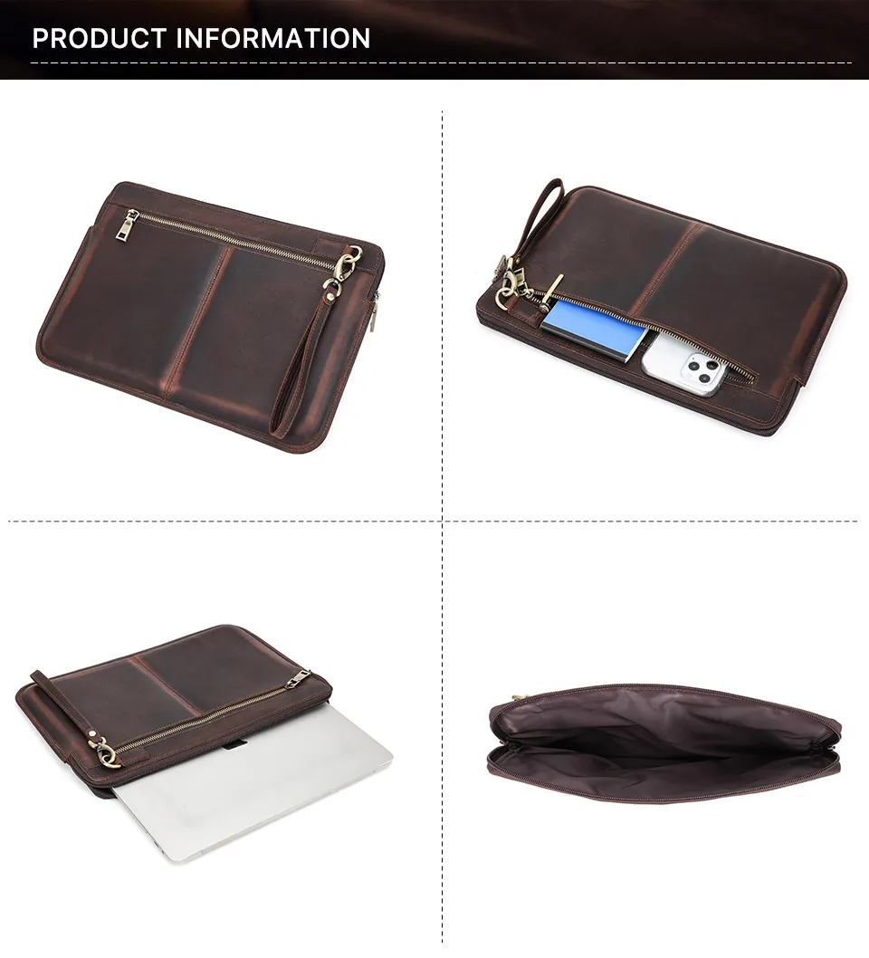Bolsa para Laptop de Couro de Vaca para Macbook Air Pasta Retro Touch Bar m2 14 A2779 Pro 13 15 16 A2337 A2179 A2338 m1 - Imagem 5