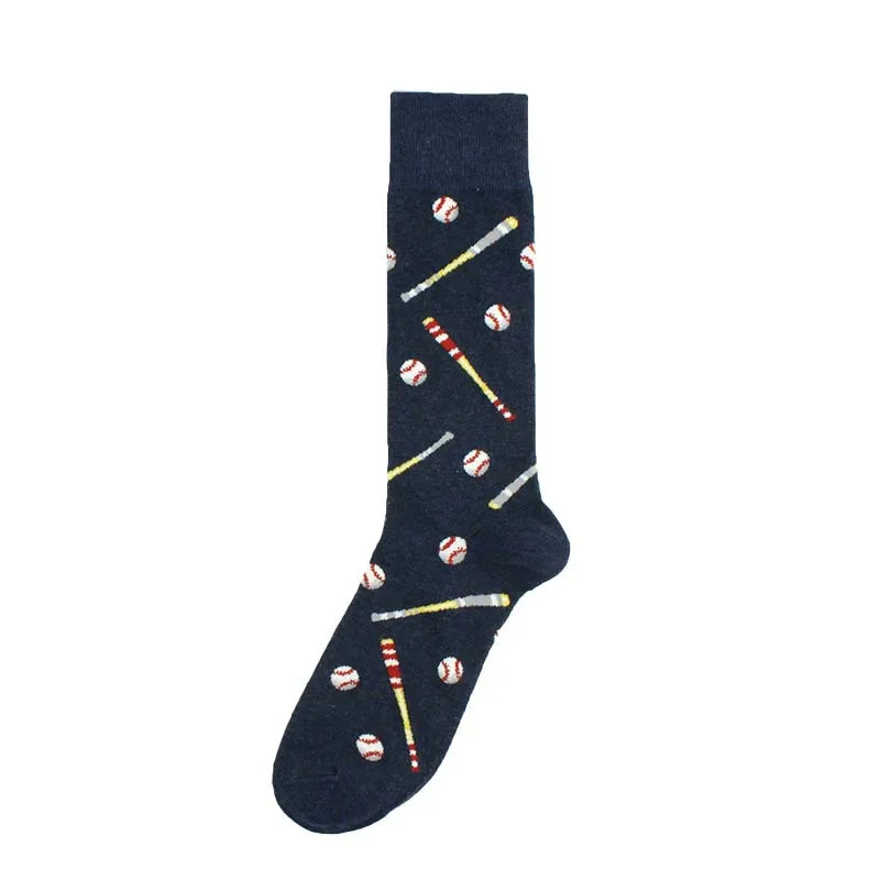 Anewmorn, Креативные мужские носки для футбола, баскетбола, футбола, льда, регби, бейсбола, носки для мальчиков, модные уличные забавные счастливые носки - Цвет: baseball