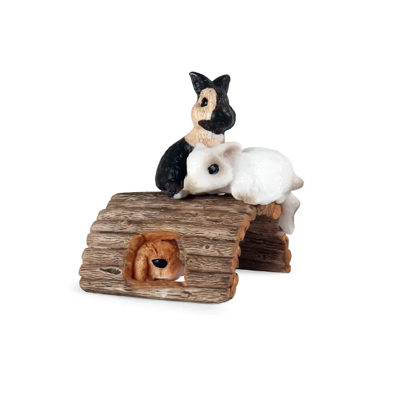

Playing Rabbit Animal Figure Collectible Toys Wild Animal Action Figures Kids Plastic Cement Toys