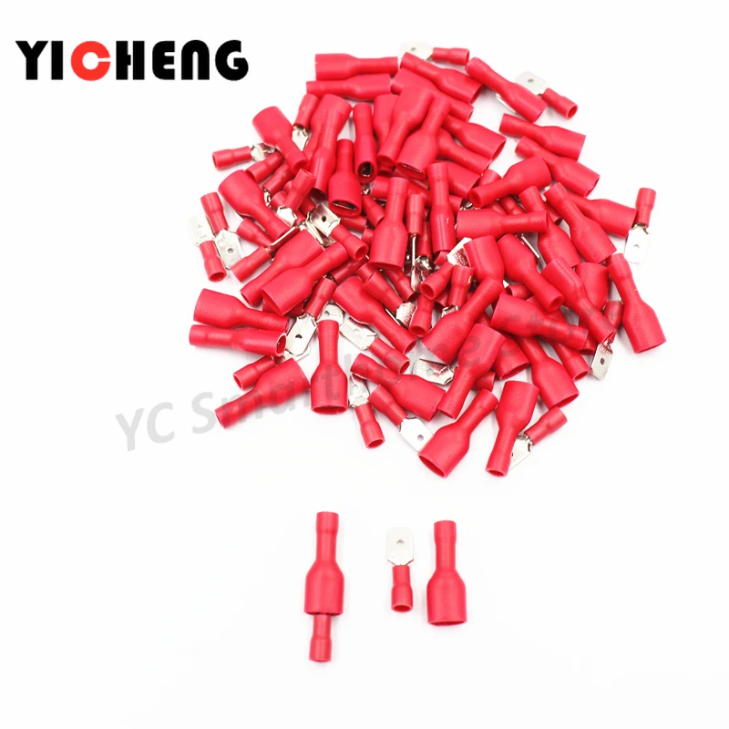50pcs connection terminal cold-pressed terminal block terminals for wire cable crimping kit wire connector FDFD MDD