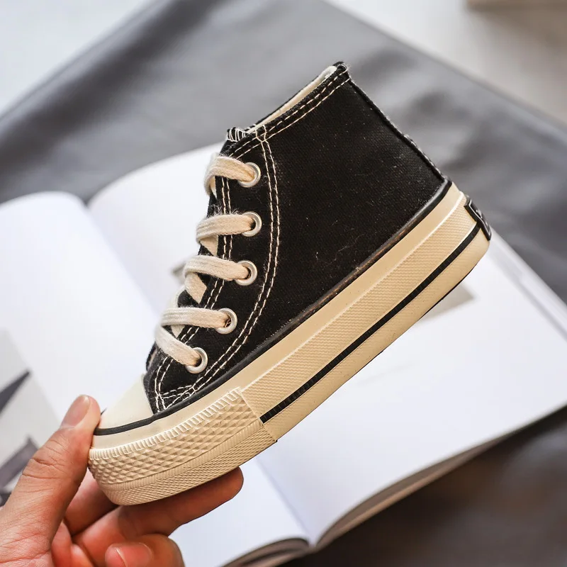 

Powder Amount of Running-2020 Spring New Style Children Canvas Shoes Fashion Hight-top White Shoes Men And Women Children STUDEN