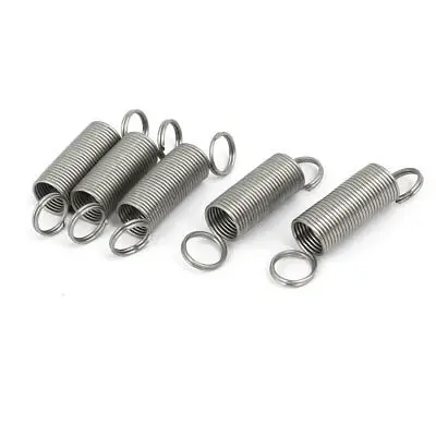 

0.6mmx7mmx30mm 304 Stainless Steel Tension Springs Silver Tone 5pcs