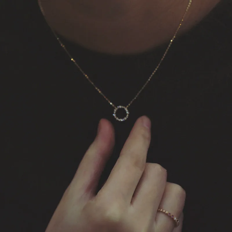 925 Sterling Silver 14K Gold Plating Pavé Crystal Round Star Same Style Necklace Women Fashion Party Jewelry Accessories - Image 5