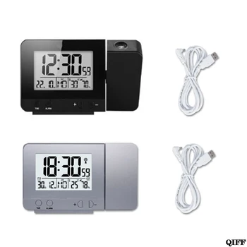 

Multi-function Projection Alarm Clock with Time Temperature Projection LED Screen Alarm Clock USB Charging Clock
