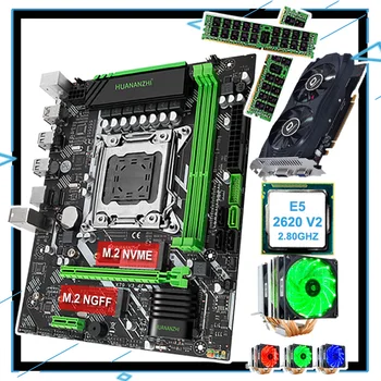 Günstig HUANANZHI X79 6M Motherboard Bundle CPU Intel Xeon E5 2620 V2 Mit 6 Heatpipes Kühler RAM 32G(2*16G) RECC Video Karte GTX750TI 2G