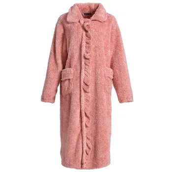 

Winter Thicken Sleepwear Lady Flannel Robe Gown Oversize 3XL Coral Fleece Nightdress Nightgown Women Nightwear Soft Homewear