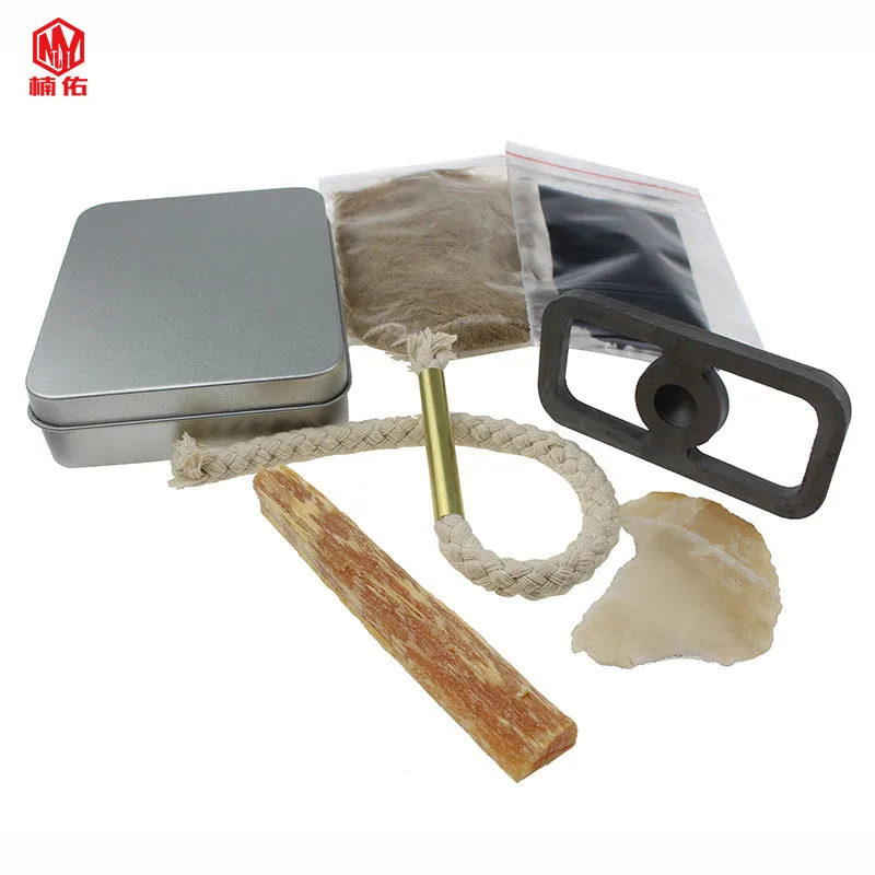 Outdoor Fire Sickle To Take Fire EDC Field Survival Equipment Development Training Old-fashioned Fire Tool Burning Stone Flint
