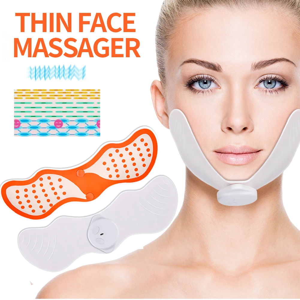 Almofada para o Rosto em Forma de v Cuidados com a Pele Elétrica Facial Levantamento Emagrecimento Massagem 3d Lifting Anti Celulite Estimulador Muscular Ferramentas