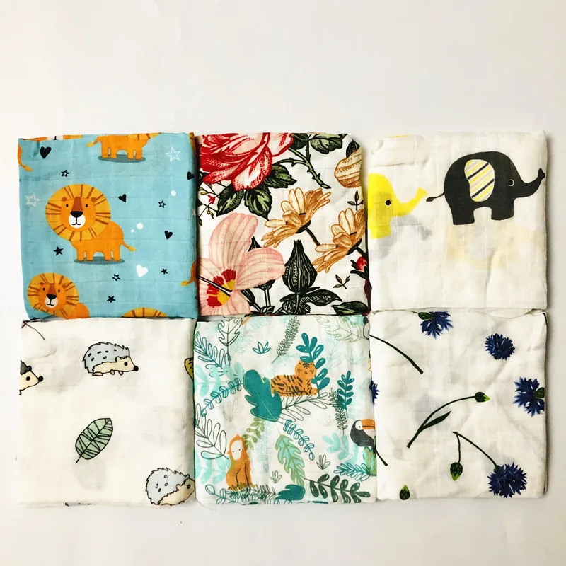 70%bamboo+30% Cotton  Muslin Baby Blankets Muslin Swaddles Wrap Burpy Towel Scraf Bibs Newborn Diaper 60*60cm 4