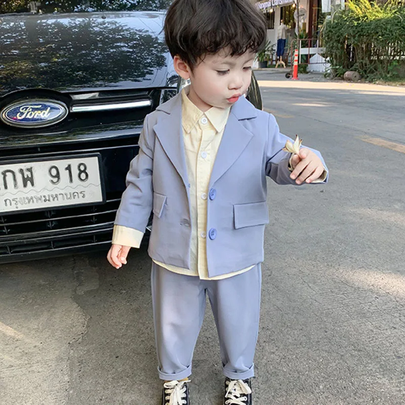 2022 New Spring Kids Baby Boys Clothes Set Long Sleeved Jackets Suit
