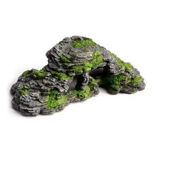 

Saim Mountain View Aquarium Decorating Cave Ornament Rockery Stone Simulation Resin Landscape Reptile Tank Decoration Stone