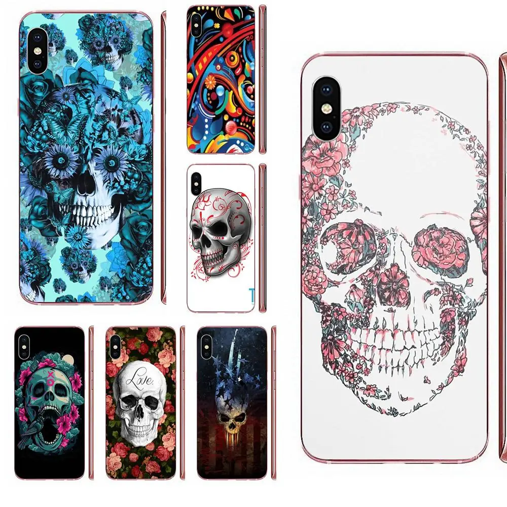 Нарисованный цветочный сахарный череп татуированный Капа для Samsung Galaxy J1 J3 J4 J5 J6 J7