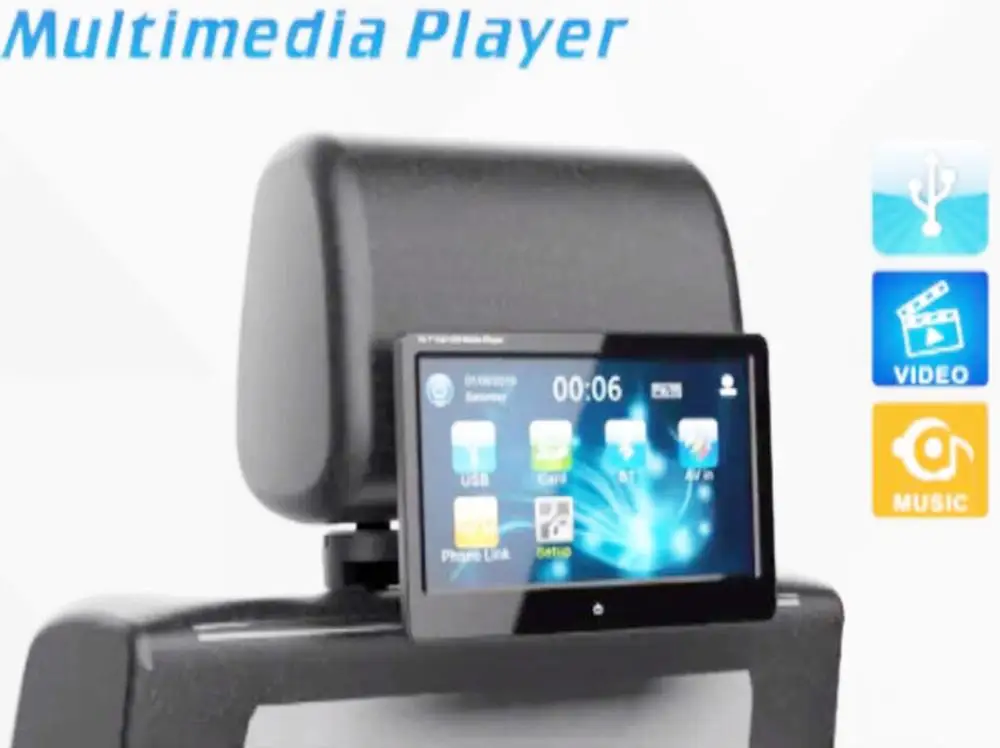 10,1 дюймов Автомобильный DVD монитор подголовника светодиодный цифровой экран Подушка беспроводной пульт дистанционного управления MP5 AV плеер монитор