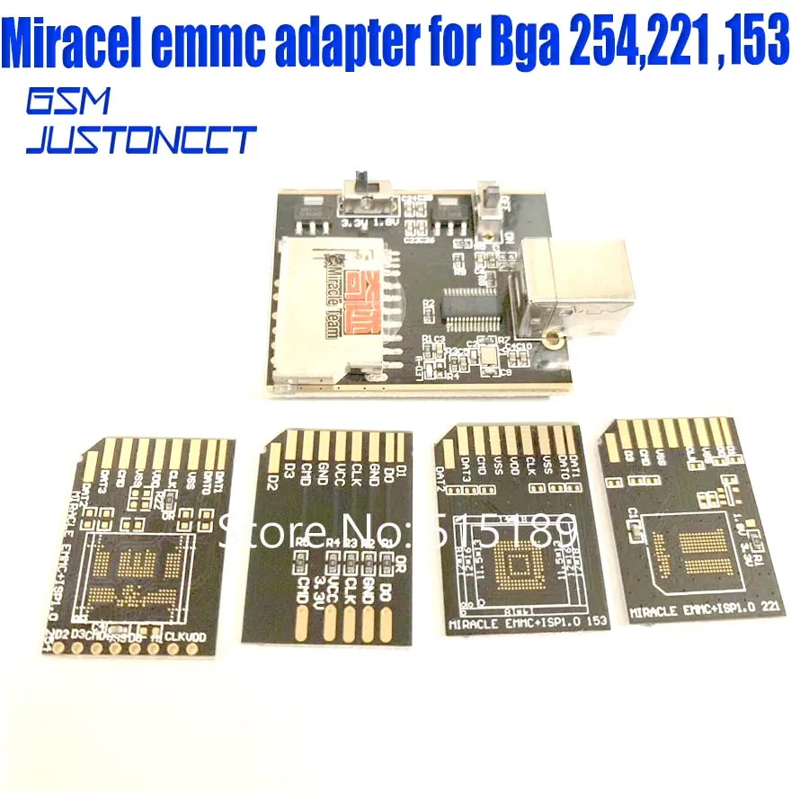 Miracle eMMC адаптер+ аппаратное обеспечение 1,0 универсальная Bga 221153254 пластина