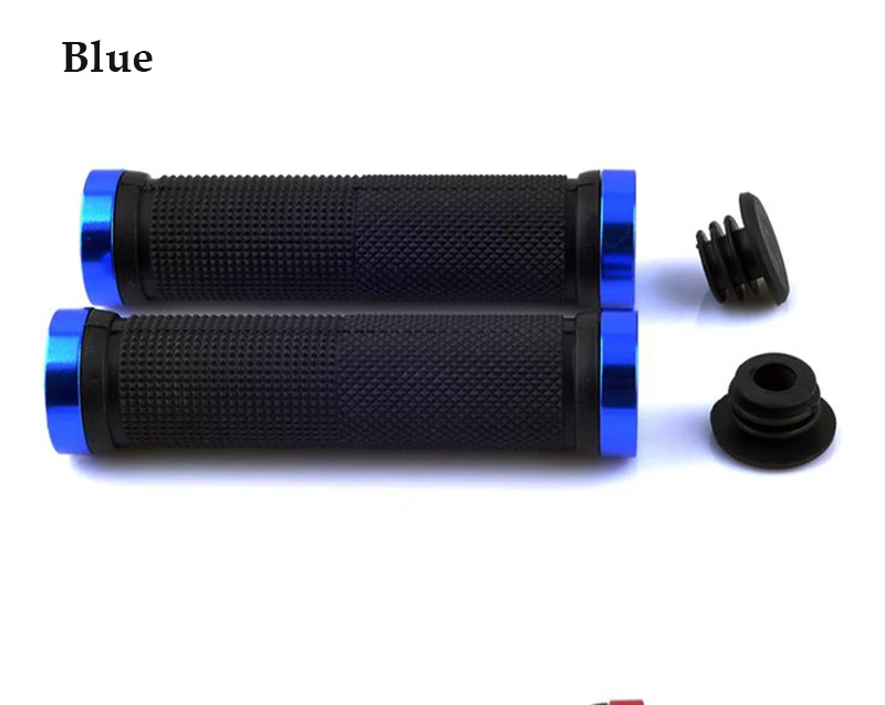Blue 1 пара Противоскользящих резиновых MTB BMX шоссейных горных велосипедных рулей для велосипедных рулей, крышки велосипедных захватов, Запорная планка, горячая Распродажа - Цвет: Blue