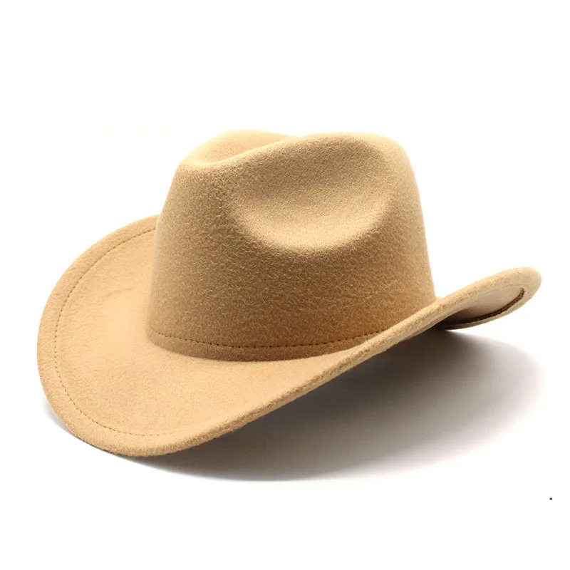Felt Large Brim Fedora Cowboy Hat Men's 