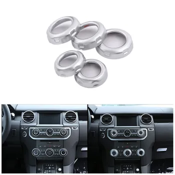 

5pcs Silver ABS Dashboard Console Switch Button Ring Cover Trim Sticker Fit For Land Rover Discovery 4 Range Rover Sport