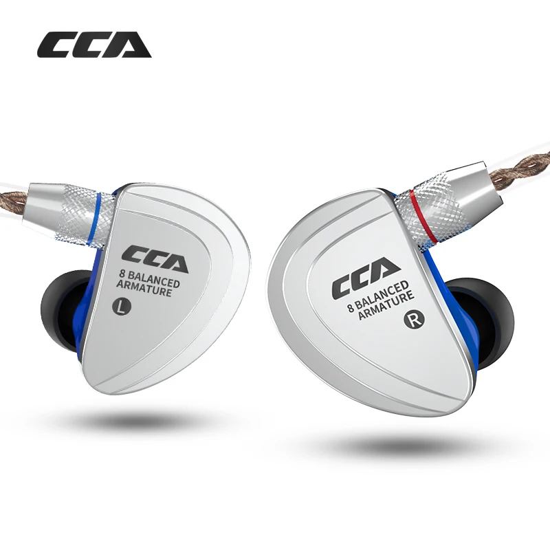 CCA C16 8BA Drive Unit In Ear Earphone 8 Balanced Armature HIFI Monitoring Headset With Detachable Detach 2PIN Cable | Электроника