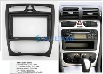 

9 inch Car Fascia Radio Panel for MERCEDES BENZ C klasse (W203) 2000-2004 Dash Kit Facia Console Bezel Adapter 9inch Trim Plate