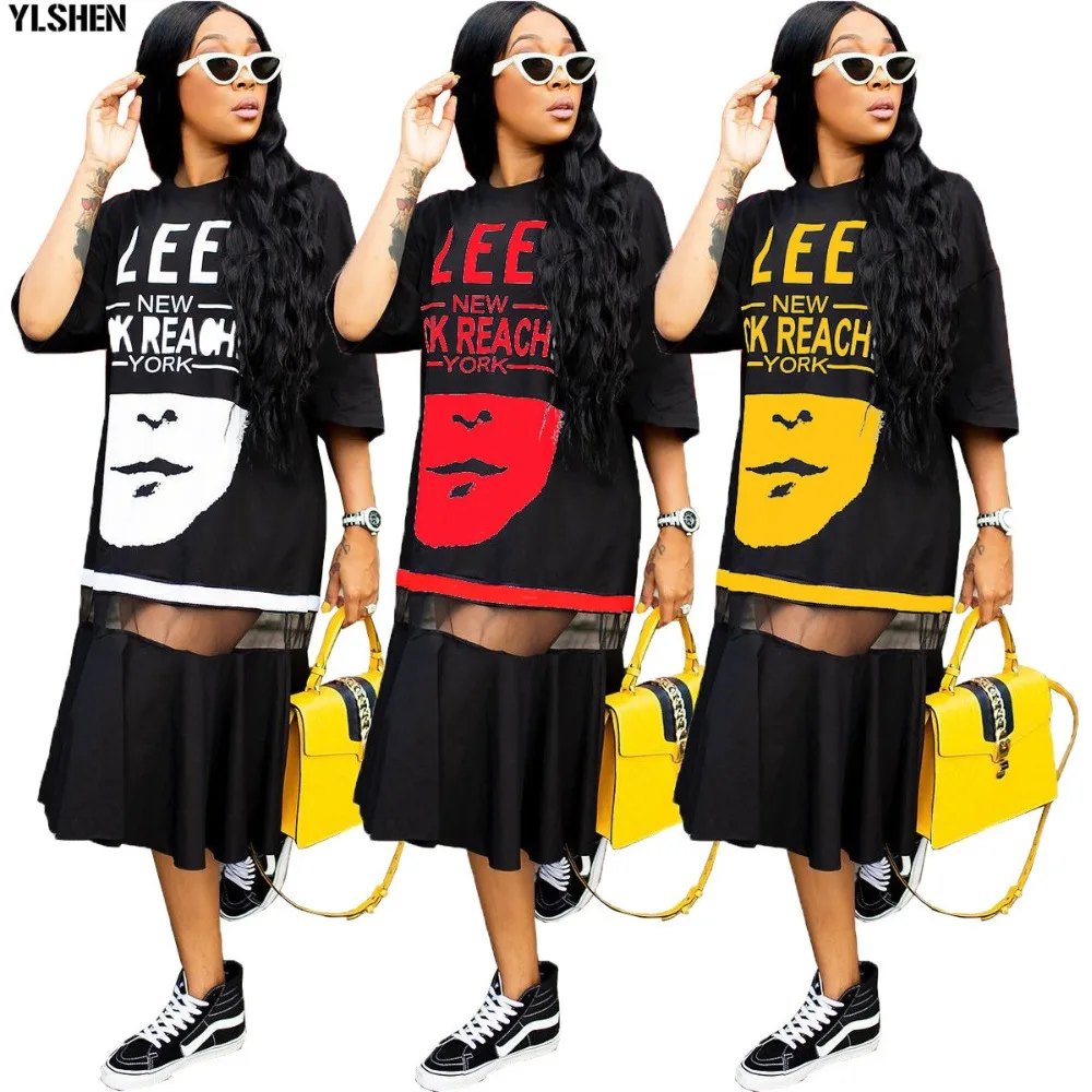African Dresses For Women African Clothes Africa Dress Print Mesh Patchwork Dashiki Clothing Ankara Plus Size Africa Woman Dress 06