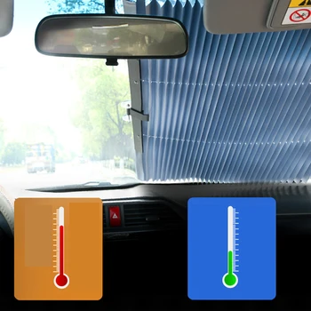 

5802-1 65cm Car Automatic Retractable Scalable Windshield Sunshade Telescopic Box Rear Sun Shade Auto Rear Visor Prevent Heat