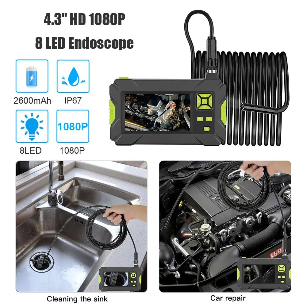 

IP67 8 LED WiFi Industrial Inspection Endoscope Classic Colors and Simple Durable Design Camera with 4.3inch 1080P Screen