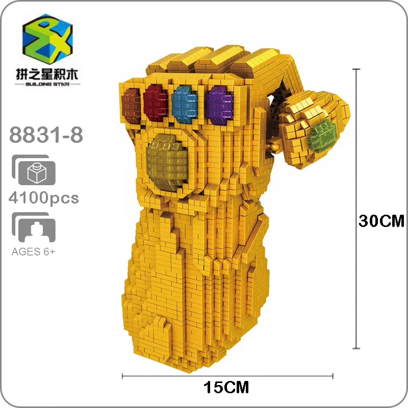 

Building Star Marvel Avengers Thanos Infinity Gauntlet Gloves Model Diamond Mini Building Small Blocks Toy for Children no Box
