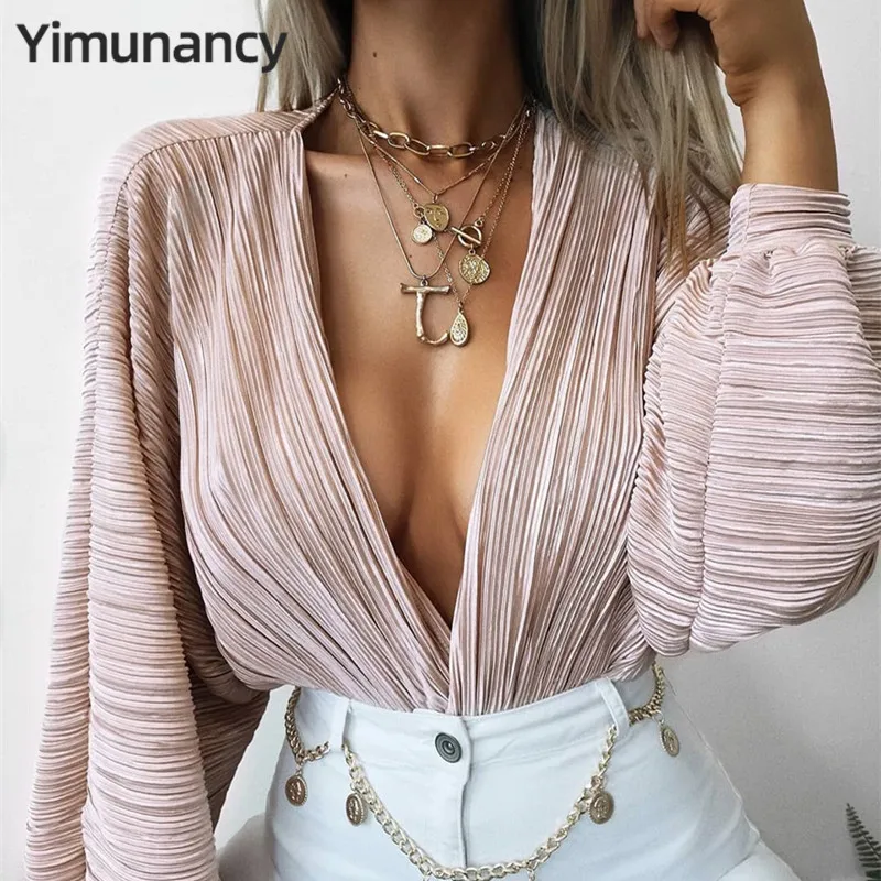 Yimunancy 2019 Autumn Long Sleeve Bodysuit Women Deep V Neck Sexy Bodysuit Ladies Casual Bodysuit Overalls Yimunancy 2019 Autumn Long Sleeve Bodysuit Women Deep V Neck Sexy Bodysuit Ladies Casual Bodysuit Overalls
