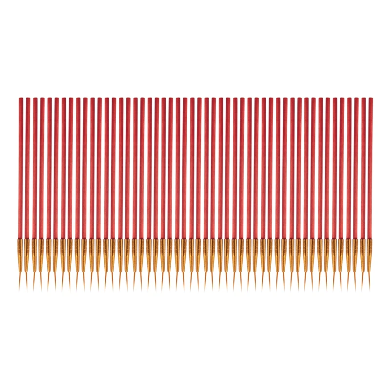 

50 pieces Watercolor drawing paint brushes with small red wooden handle