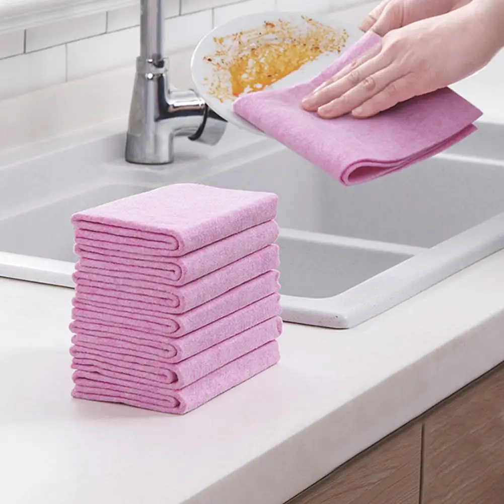 

5Pcs Dish Wash Cloth Eco Soft Lint-free Coconut Shell Washing Cloth Thickening Absorbent Oil-Free Cleaning Kitchen Tools