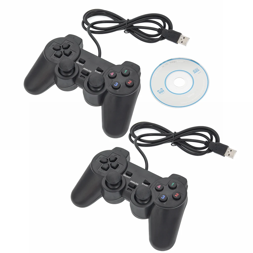 Проводной виброгеймпад PC USB контроллер Джойстик Android игровая ручка двойной шок