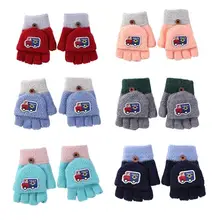 Теплые перчатки, 2 шт.,, удобные, персональные, простые, Мультяшные, вязаные, на палец, перчатки, милые, тянущиеся, на руку