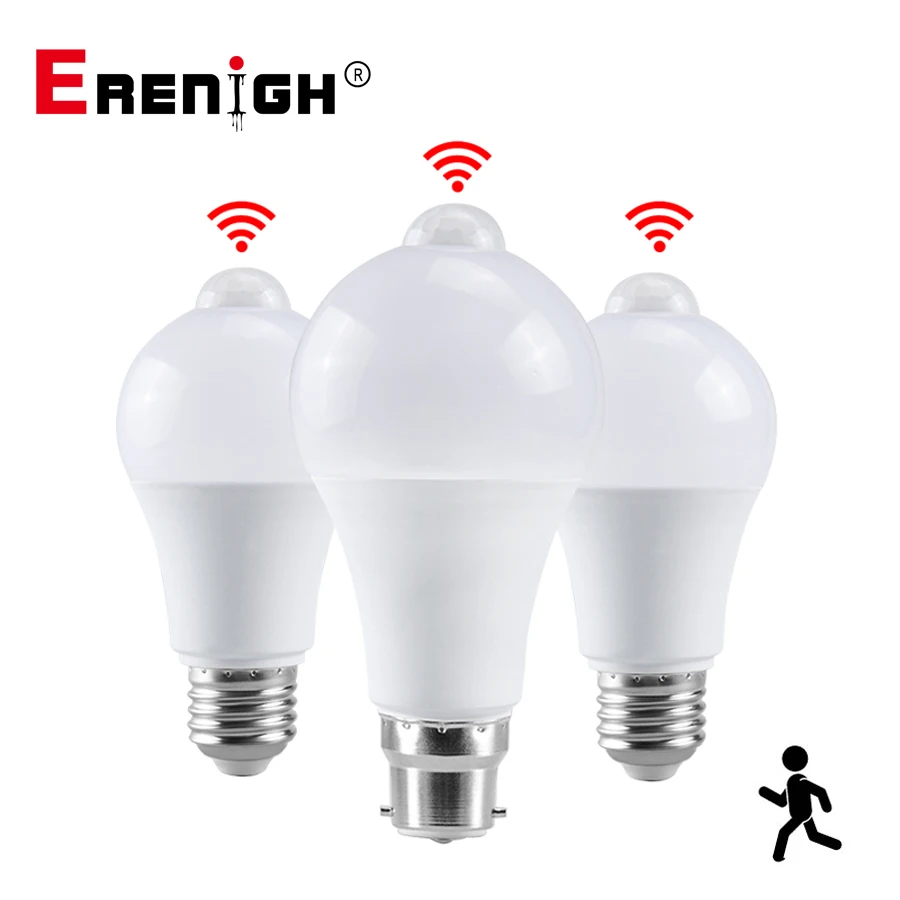 

85-265V B22 E27 Light Bulb with Motion Sensor 20W 18W 15W 12W Infrared Sensitive Detection Bombilla for Stair Corridor Hallway