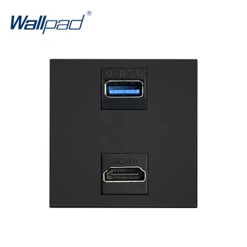 

Wallpad HDMI USB 3.0 Socket Function Key For Wall Sockets White And Black Plastic Module Only