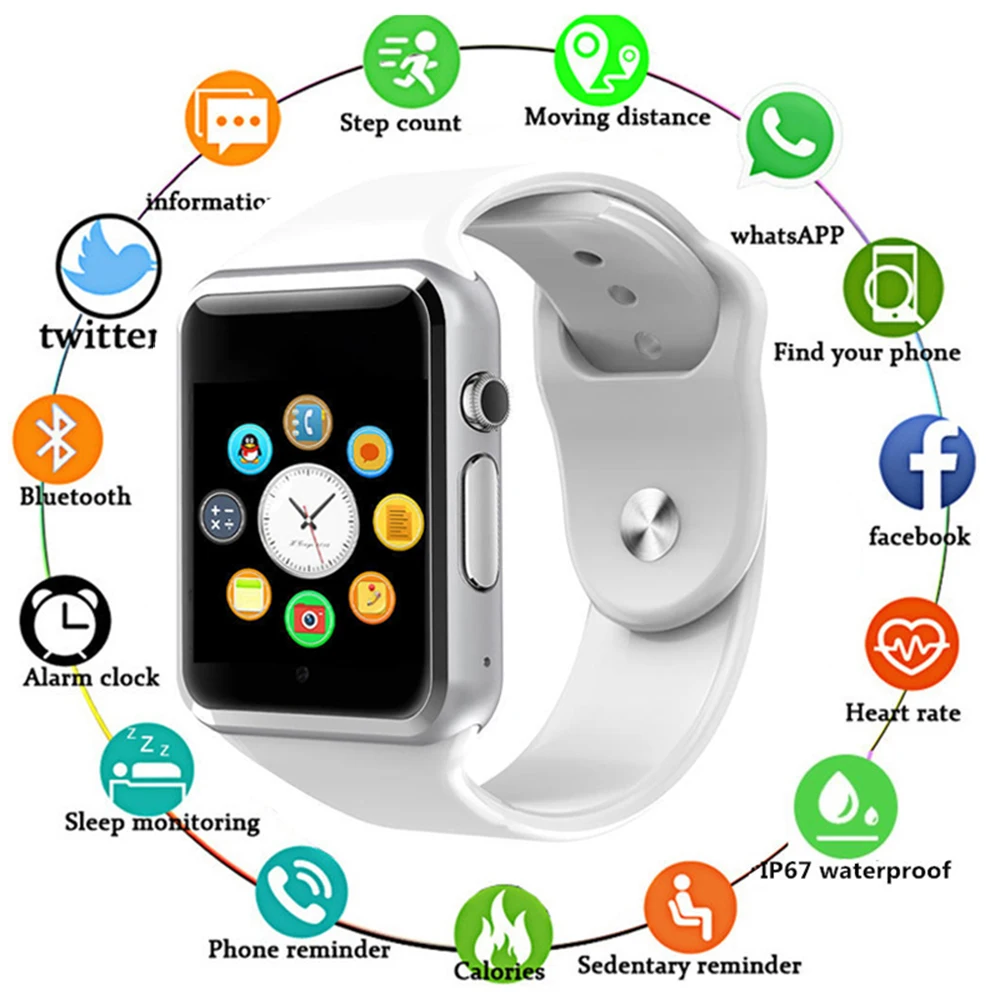 Bluetooth подключение многофункциональные умные часы спортивные Шагомер с sim-камерой фото умные часы Дети Android умные часы