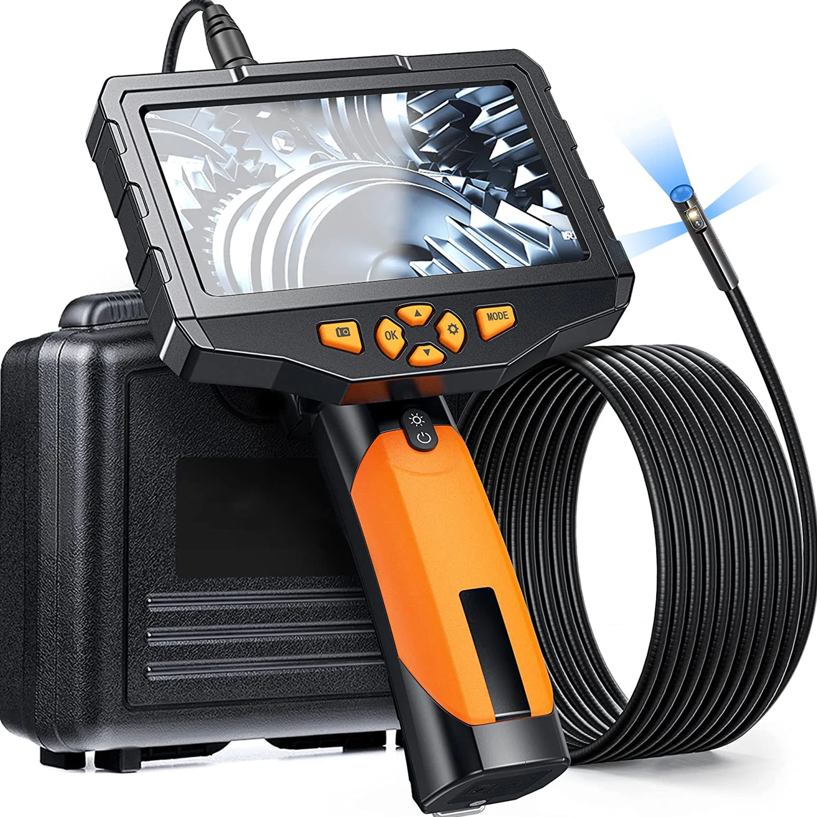 Endoscopio USB 20 Metros | Cámara 720P HD Con 6 LEDs | IP67 Impermeable | Ideal Para Inspección De Tuberías, Motores Y Espacios Estrechos