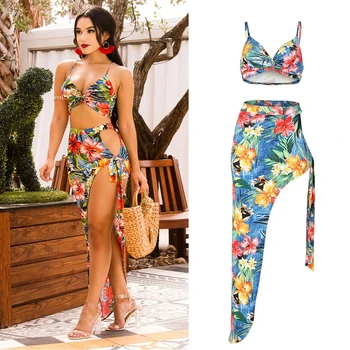 

Strapless 2 Piece Outfits for Women Clothing Beach Style 2020 Summer Two Piece Set Sexy Club Cotton Blends Irregular Skirt Bow