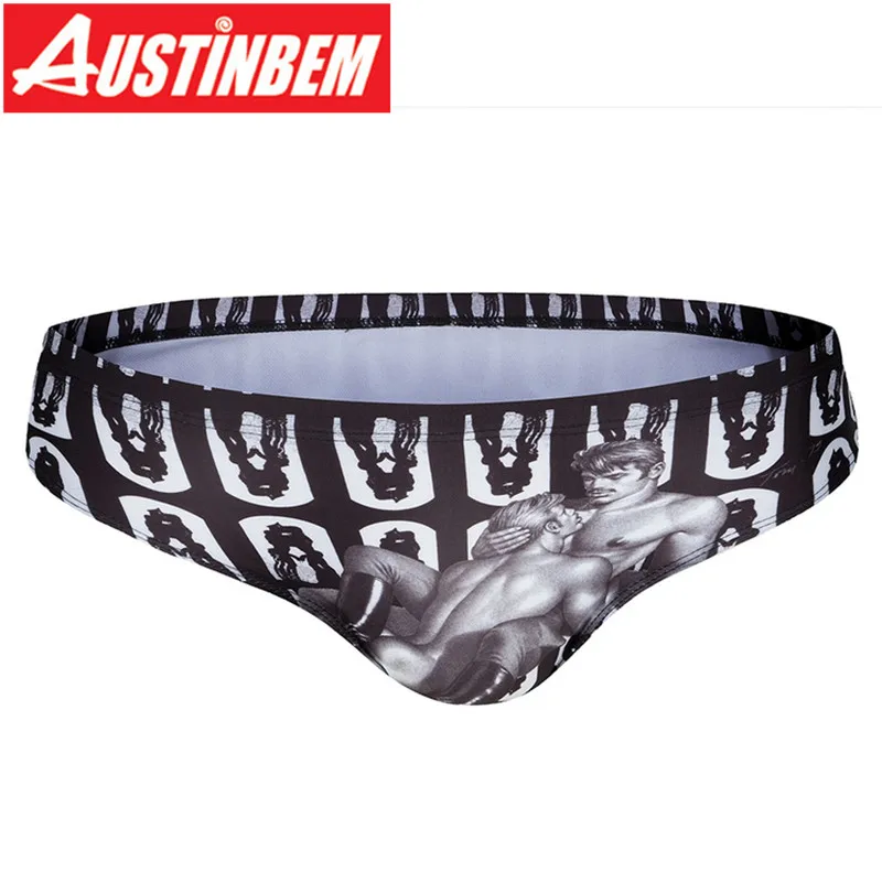 Купальные костюмы AUSTINBEM, мужская спортивная одежда, мужские купальники с шортами, многоцветная пляжная одежда с принтом, Banador Hombre Zwembroek