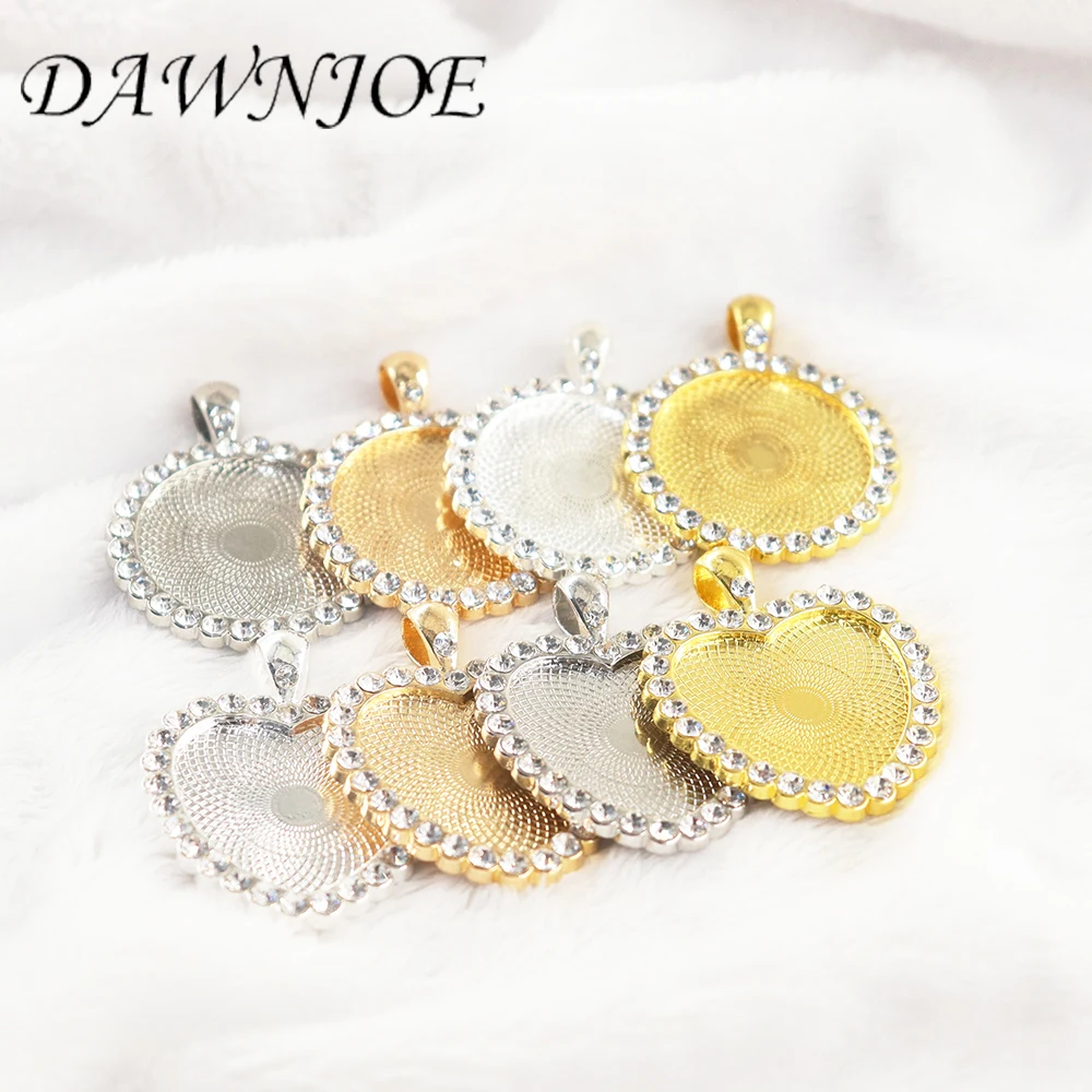 DAWNJOE 25 мм в форме сердца кристалл кабошон пустая оправа лоток основание DIY