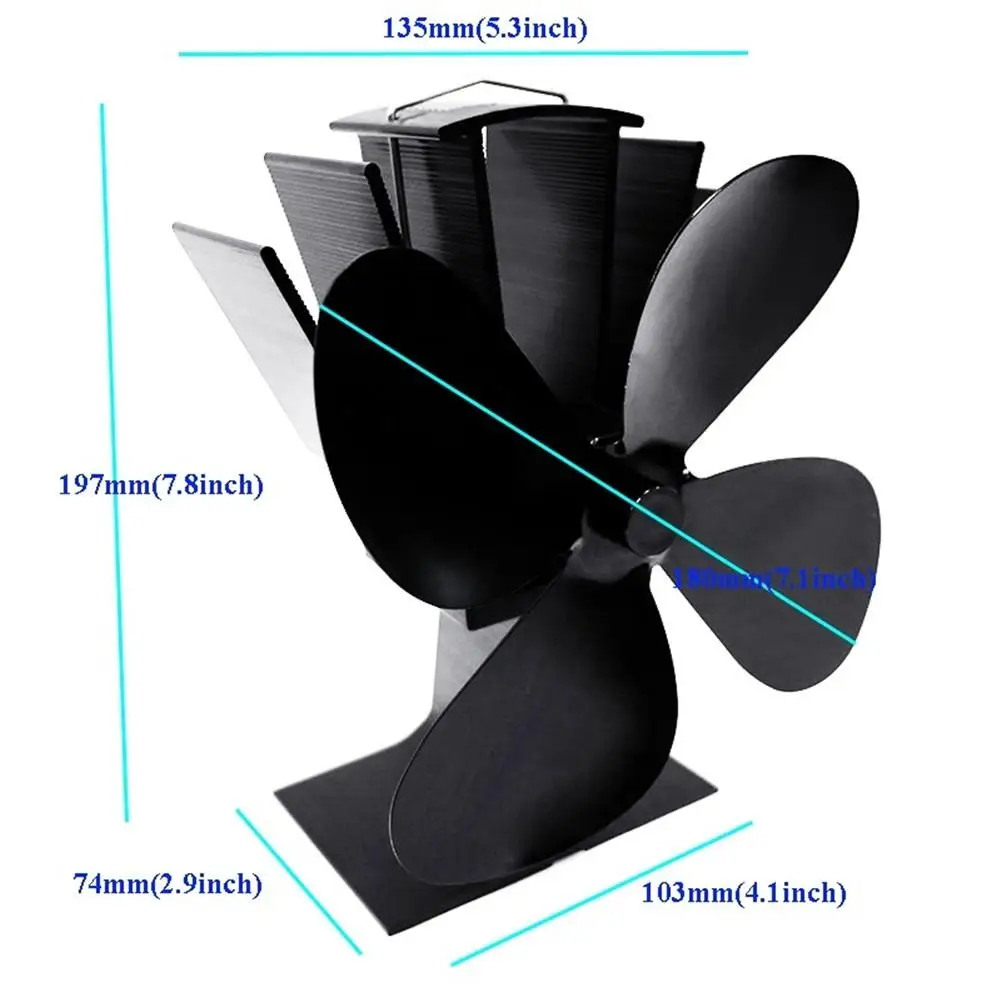 Плита термометр 4 лопасти с тепловым питанием дровяная плита вентилятор для камина Экологичная горелка бревна зимняя грелка# CO