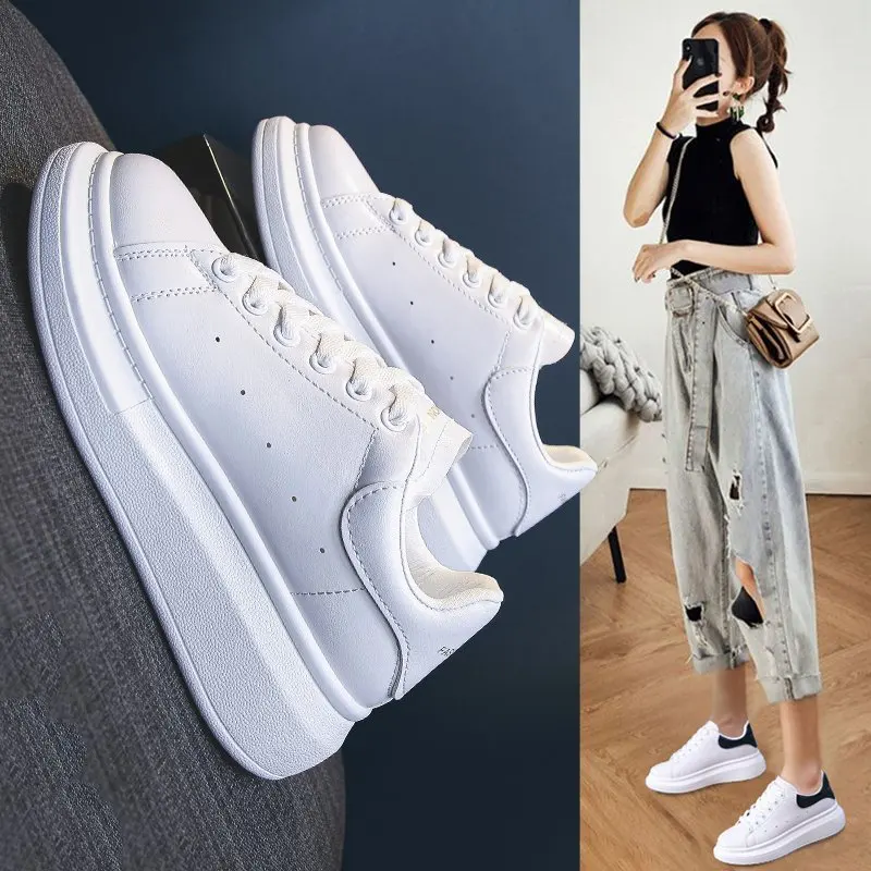 

2020 Fashion Women Shoes Casual Shallow Sewing White Shoes for Woman Low Heel Female Shoes Spring/autumn Flat Shoes