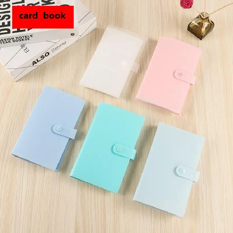 

120 & 240 Slot Transparent Solid Button Business Card Book Large Capacity Business Membership Card Photo Postcard Storage Clip