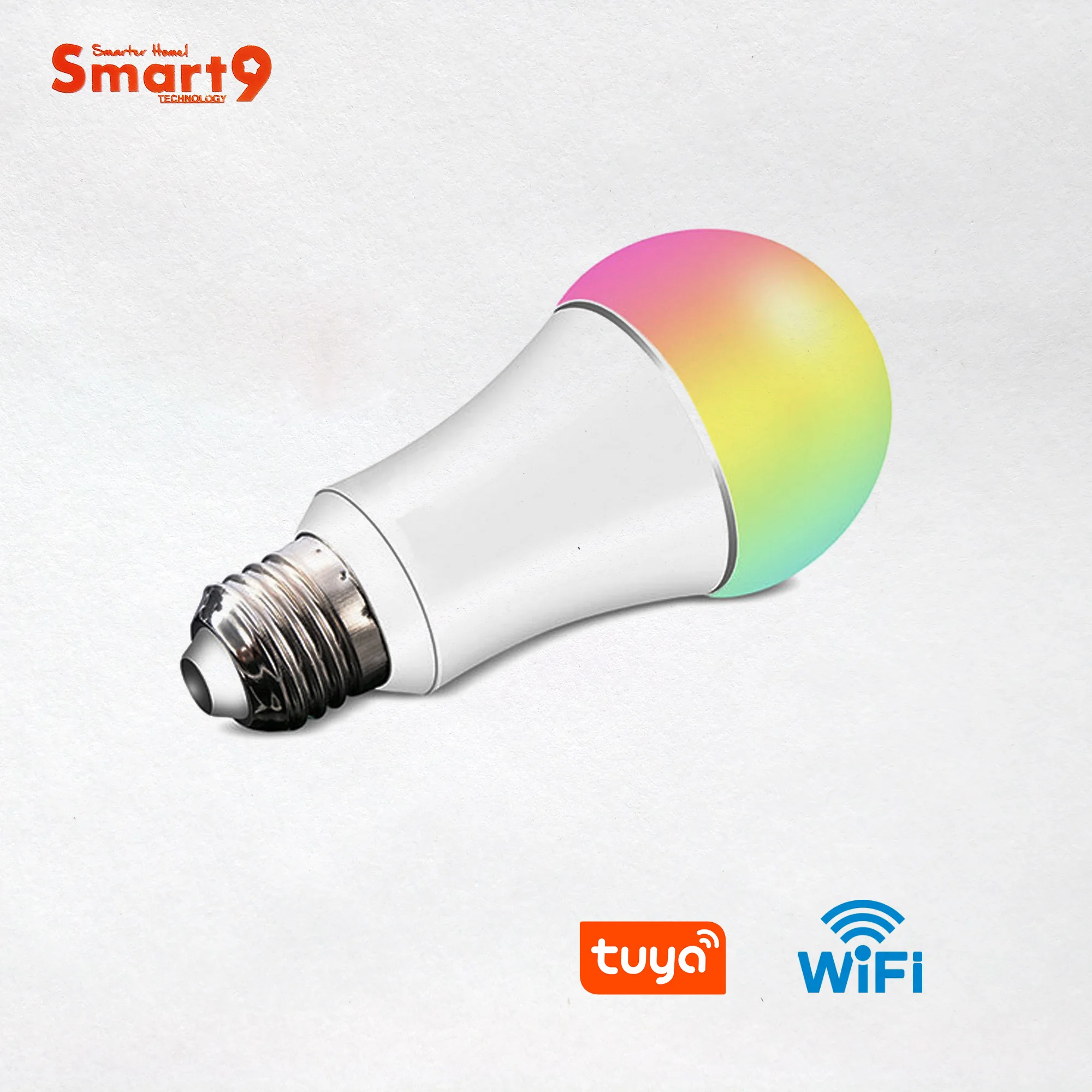 

Smart9 RGB Bulb, TuYa Home Automation Smart Life APP, E27 8W Light Socket Wifi Connection, Works with Alexa Echo