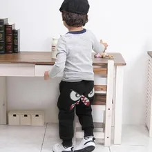 Детские штаны-шаровары в Корейском стиле с рисунком птицы для маленьких мальчиков и девочек, штаны-шаровары с рисунком птицы и языка, штаны, L1129