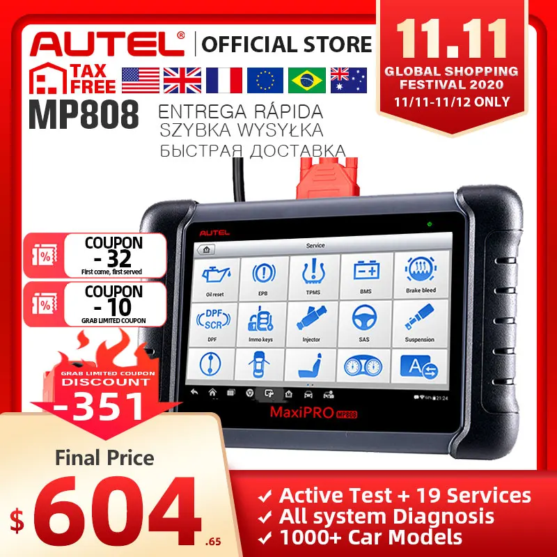 ￡558.07 Autel Maxipro Mp808 Diagnostic Tool Pk Ds808 Ds708 Maxisys Ms906