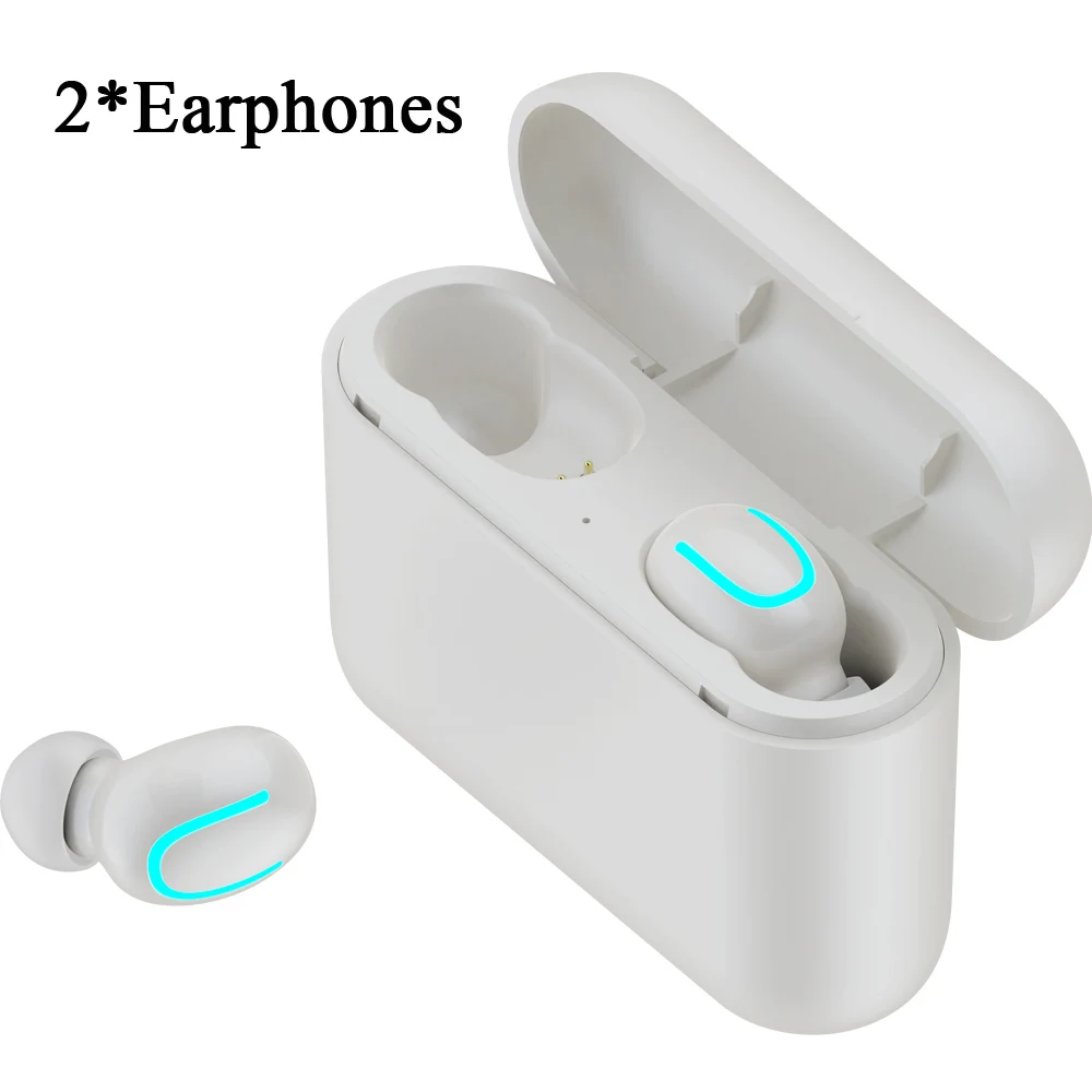 TWS наушники 5,0 беспроводные Bluetooth наушники мини-наушники гарнитура с микрофоном для игр спортивные наушники для iphone 7 8 - Цвет: Binaural white