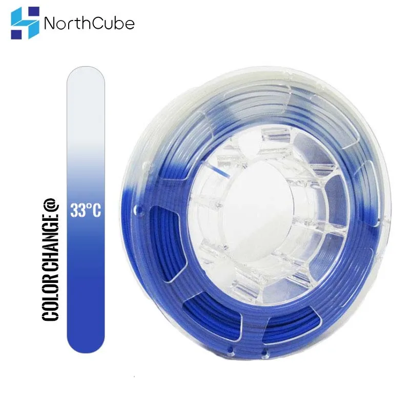 3D Printer Filament Color Changing with Temperature, PLA Filament 1.75mm+/- 0.03 mm, 2.2 LBS(1KG)Blue to White