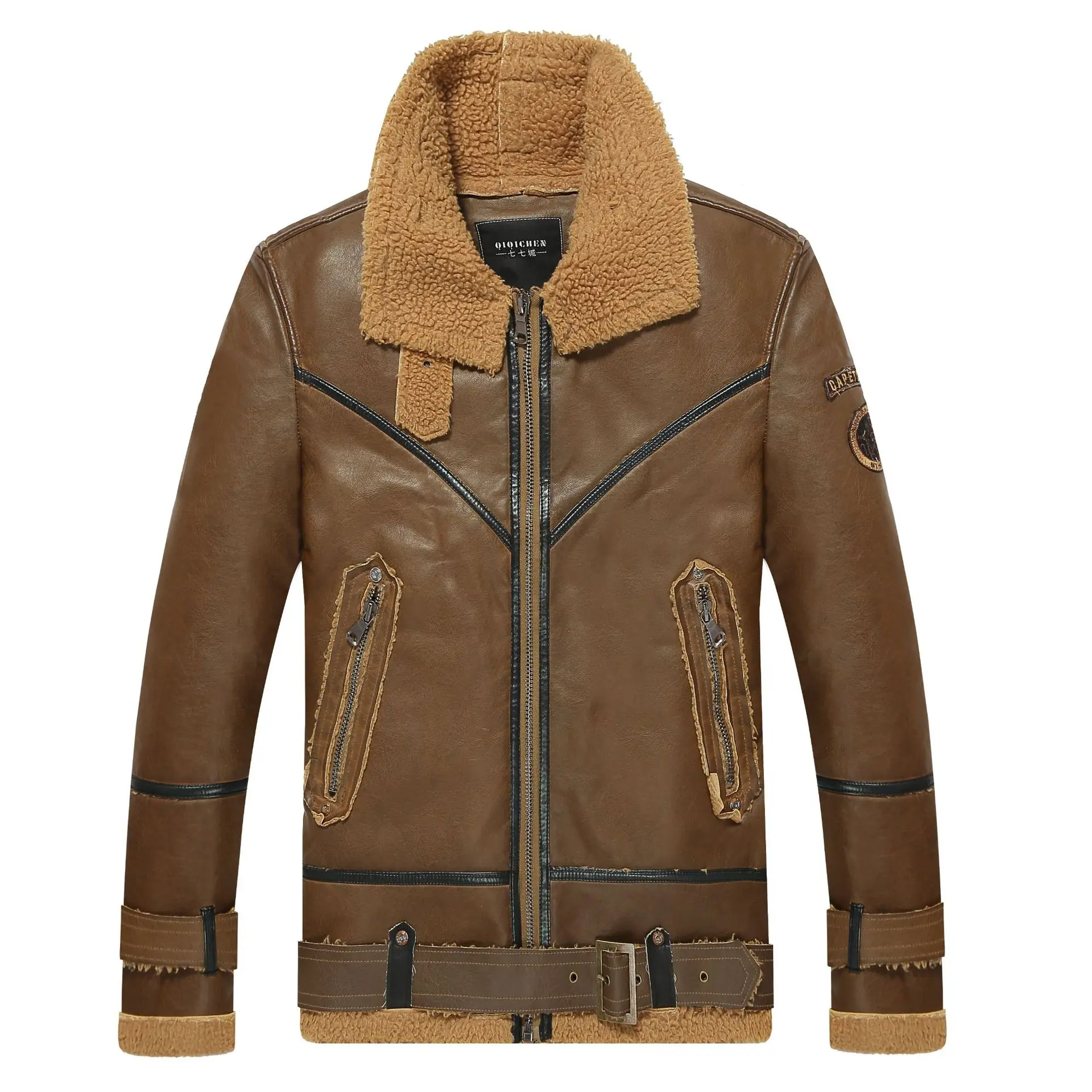 AliExpress куртка из искусственной кожи с мехом в западном стиле; большие размеры