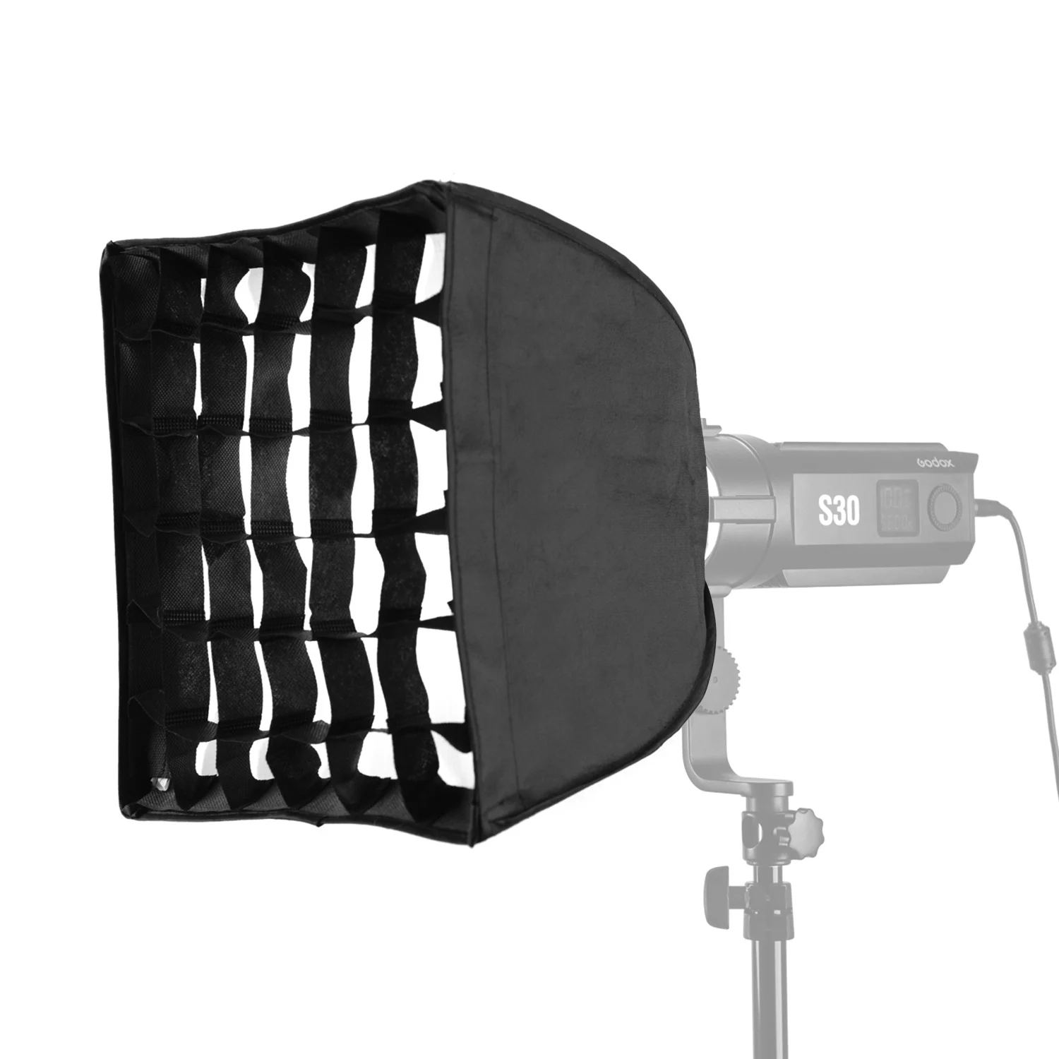 Godox soft box 30*30cm/ 11.8*11.8in Softbox with Grid Compatible with Godox S30 Focusing LED Video Light